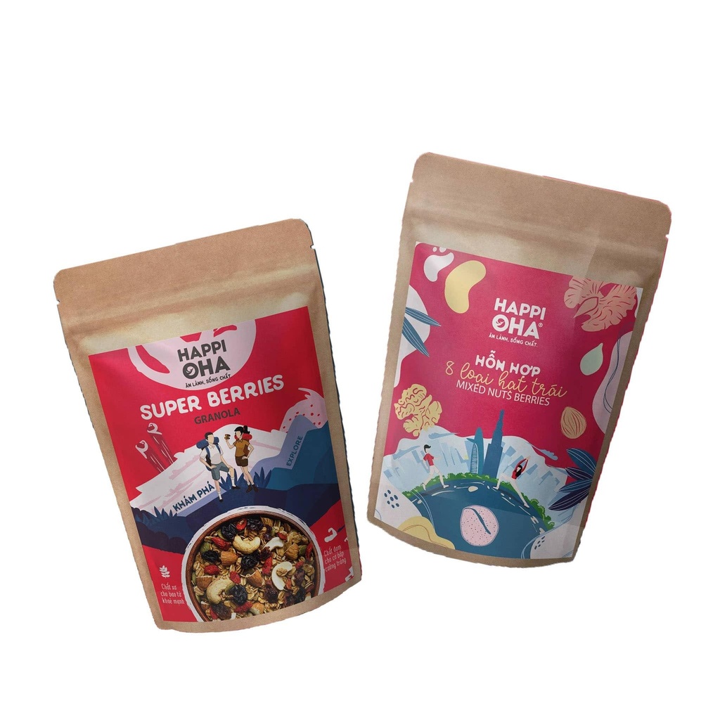 Combo Túi Hạt Happi Oha (Super Beries 40g & Mixed Nuts Berries 30g)