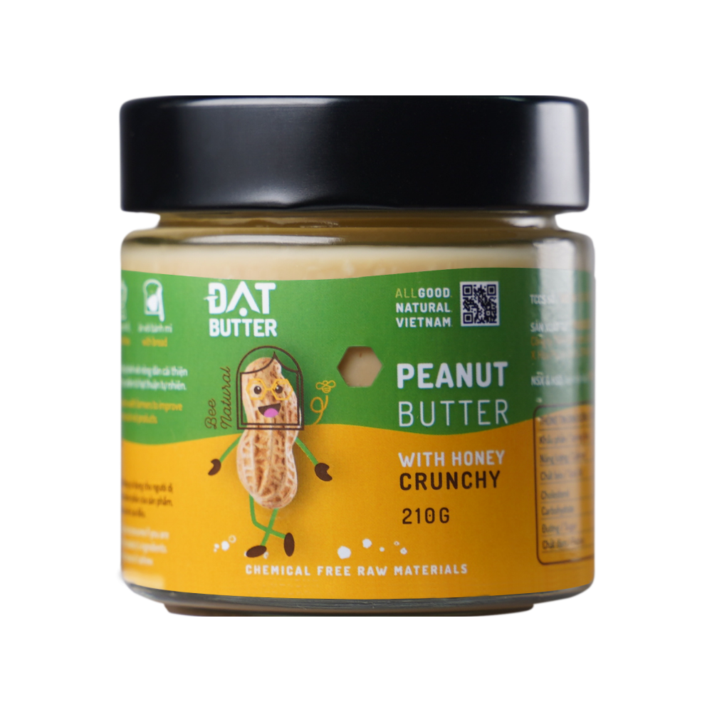 Bơ Đậu Phộng Mật Ong Hạt (hũ 210g)
